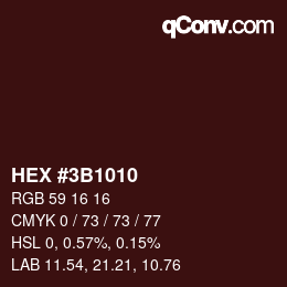 Color code: HEX #3B1010 | qconv.com