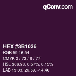 カラーコード: HEX #3B1036 | qconv.com