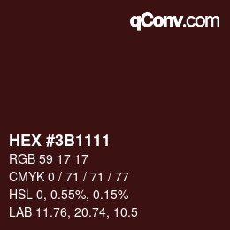 Farbcode: HEX #3B1111 | qconv.com