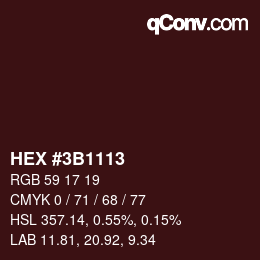 Farbcode: HEX #3B1113 | qconv.com