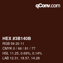 Color code: HEX #3B140B | qconv.com