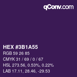 Color code: HEX #3B1A55 | qconv.com