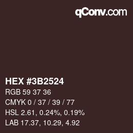 Color code: HEX #3B2524 | qconv.com