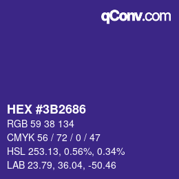 Color code: HEX #3B2686 | qconv.com