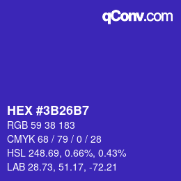 カラーコード: HEX #3B26B7 | qconv.com