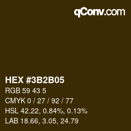 Color code: HEX #3B2B05 | qconv.com