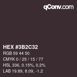 カラーコード: HEX #3B2C32 | qconv.com