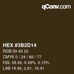 カラーコード: HEX #3B2D14 | qconv.com