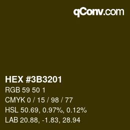 Color code: HEX #3B3201 | qconv.com