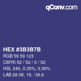 颜色代码: HEX #3B3B7B | qconv.com