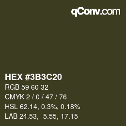 カラーコード: HEX #3B3C20 | qconv.com