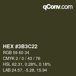 Color code: HEX #3B3C22 | qconv.com