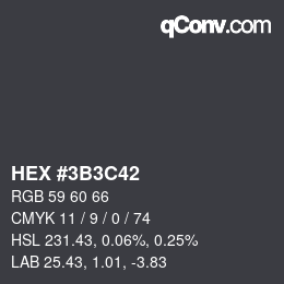 Código de color: HEX #3B3C42 | qconv.com