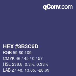 颜色代码: HEX #3B3C6D | qconv.com