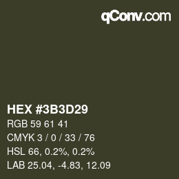 Color code: HEX #3B3D29 | qconv.com