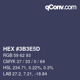 Farbcode: HEX #3B3E5D | qconv.com