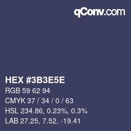Color code: HEX #3B3E5E | qconv.com