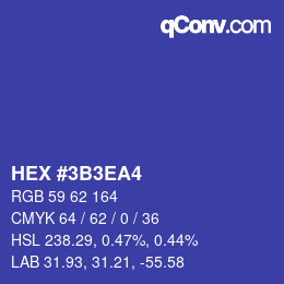 Color code: HEX #3B3EA4 | qconv.com