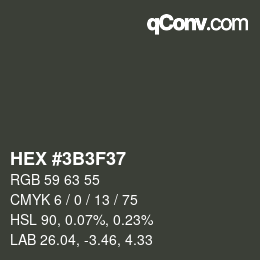 Color code: HEX #3B3F37 | qconv.com