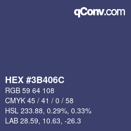 Color code: HEX #3B406C | qconv.com
