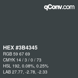 Color code: HEX #3B4345 | qconv.com