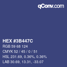 Color code: HEX #3B447C | qconv.com