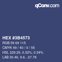 颜色代码: HEX #3B4573 | qconv.com