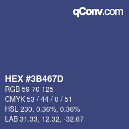 Color code: HEX #3B467D | qconv.com