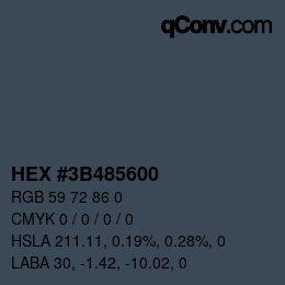 Color code: HEX #3B485600 | qconv.com