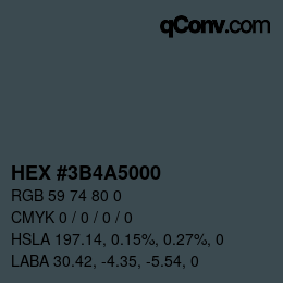 Color code: HEX #3B4A5000 | qconv.com