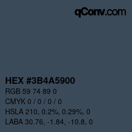 Color code: HEX #3B4A5900 | qconv.com