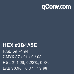 Color code: HEX #3B4A5E | qconv.com