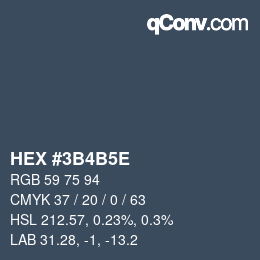 カラーコード: HEX #3B4B5E | qconv.com