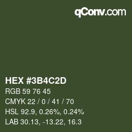 カラーコード: HEX #3B4C2D | qconv.com
