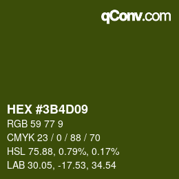 Color code: HEX #3B4D09 | qconv.com