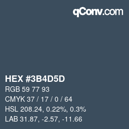 カラーコード: HEX #3B4D5D | qconv.com