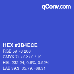 Color code: HEX #3B4ECE | qconv.com