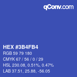 Color code: HEX #3B4FB4 | qconv.com