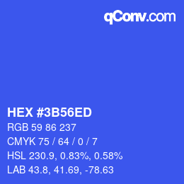 Color code: HEX #3B56ED | qconv.com