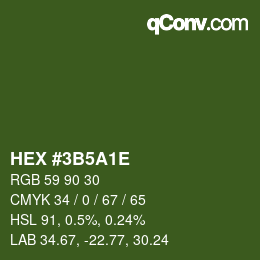 Color code: HEX #3B5A1E | qconv.com