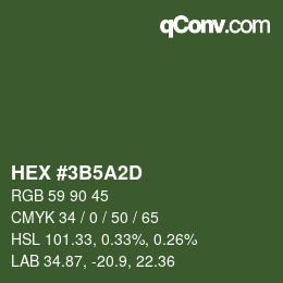 カラーコード: HEX #3B5A2D | qconv.com