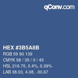 カラーコード: HEX #3B5A8B | qconv.com