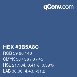カラーコード: HEX #3B5A8C | qconv.com
