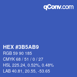 カラーコード: HEX #3B5AB9 | qconv.com