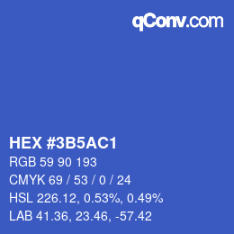カラーコード: HEX #3B5AC1 | qconv.com
