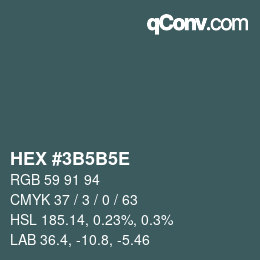 Color code: HEX #3B5B5E | qconv.com
