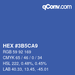 カラーコード: HEX #3B5CA9 | qconv.com