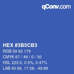 Color code: HEX #3B5CB3 | qconv.com