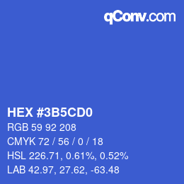 カラーコード: HEX #3B5CD0 | qconv.com