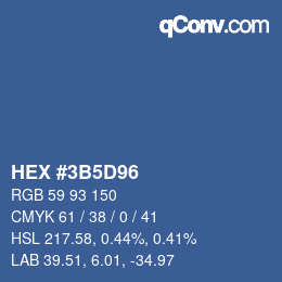 カラーコード: HEX #3B5D96 | qconv.com